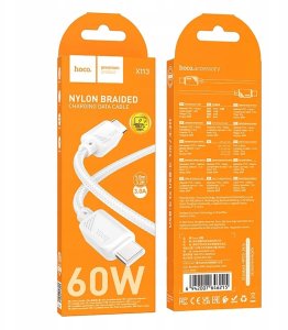 Kabel USB C do USB C Hoco 3A 60W 1 m X113 biały 4