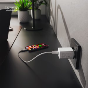 Ładowarka Digitus DIGITUS USB ładowarka 20W 1x USB-C 1x USB-A biały 2