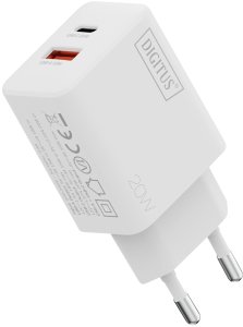 Ładowarka Digitus DIGITUS USB ładowarka 20W 1x USB-C 1x USB-A biały 7