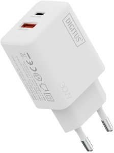 Ładowarka Digitus DIGITUS USB GaN ładowarka 30W 1x USB-C 1x USB-A biały 3