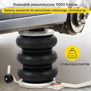 Podnośnik pneumatyczny 5 ton do auta poduszka 16,5-40,6 cm wysoki udźwig 4