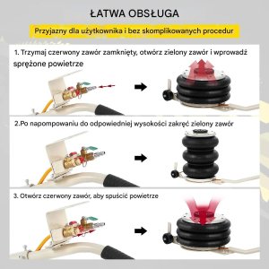 Podnośnik pneumatyczny 5 ton do auta poduszka 16,5-40,6 cm wysoki udźwig 7