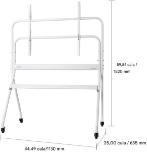 Stojak TV mobilny na kółkach do 100 cali regulowany wózek telewizyjny 2