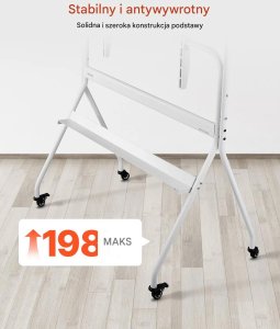 Stojak TV mobilny na kółkach do 100 cali regulowany wózek telewizyjny 5