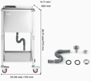 Lodówka mobilna 28 L stalowa na kółkach - cooler na patio i imprezy plenerowe 2