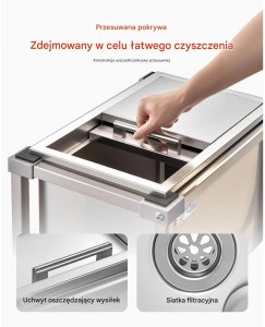 Lodówka mobilna 28 L stalowa na kółkach - cooler na patio i imprezy plenerowe 3