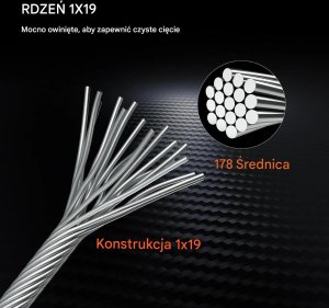 Mentor Stalowy kabel liny 3,2 mm T316 305 m - wytrzymały, elastyczny do balustrad 3