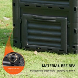 Kompostownik 300L ogrodowy obrotowy BPA FREE duży z pokrywą 6