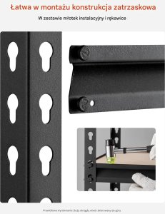 Regał magazynowy metalowy 5-poziomowy 907 kg - regulowane garaż piwnica 3