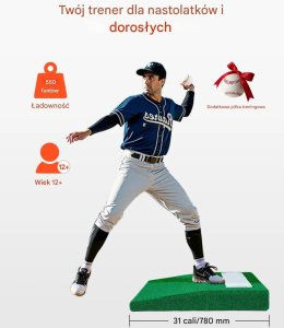 Stanowisko do baseballu 79 cm przenośna mata antyfade trening dla miotaczy 3