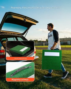 Stanowisko do baseballu 79 cm przenośna mata antyfade trening dla miotaczy 4