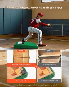 Stanowisko do baseballu 79 cm przenośna mata antyfade trening dla miotaczy 5