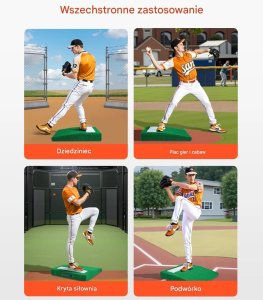 Stanowisko do baseballu 79 cm przenośna mata antyfade trening dla miotaczy 7