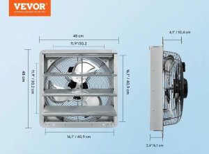 Wentylator wyciągowy 406 mm 1400 RPM - aluminiowy do szklarni i garażu 2