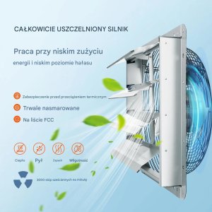 Wentylator wyciągowy 406 mm 1400 RPM - aluminiowy do szklarni i garażu 5