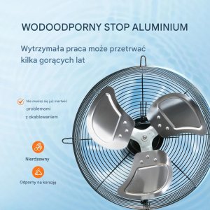 Wentylator wyciągowy 406 mm 1400 RPM - aluminiowy do szklarni i garażu 6