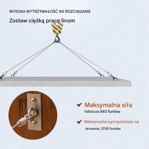 Stalowy kabel lotniczy 4,8 mm 7x19 152 m T304, linka wciągarki 5