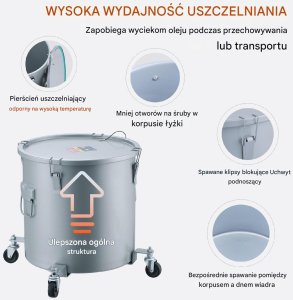 Wiadro na Tłuszcz do Frytkownic Fryturę 60 Litrów 3