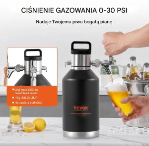 Mini keg beczka 4L z kranem CO2 stal 304 kran domowe piwo lane 4