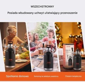 Mini keg beczka 4L z kranem CO2 stal 304 kran domowe piwo lane 6