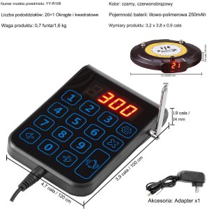 Pager Restauracyjny System Przywoławczy 20 Pagerów 2