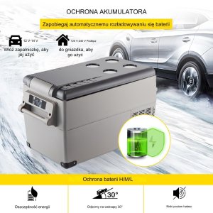 LODÓWKA TURYSTYCZNA SAMOCHODOWA PRZENOŚNA CHŁODZENIE 35L 120/240 V 5