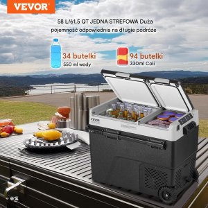 Przenośna lodówka samochodowa 58L z funkcją wytwarzania lodu 55 W 7