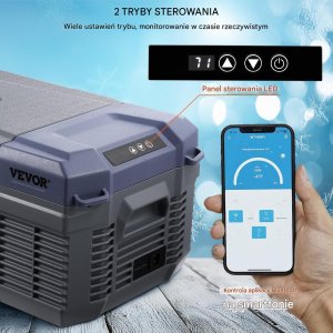 Lodówka turystyczna samochodowa przenośna z zamrażalką kompresorowa 40L 60W 2