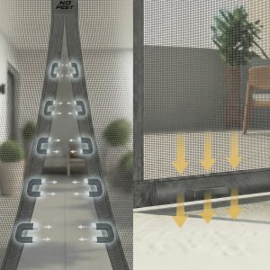 Moskitiera na Drzwi Balkonowe Magnetyczna Siatka na Komary Muchy Osy "Silent Screen" Antracytowa 220x100cm 11