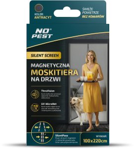 Moskitiera na Drzwi Balkonowe Magnetyczna Siatka na Komary Muchy Osy "Silent Screen" Antracytowa 220x100cm 3