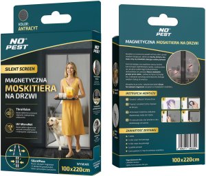 Moskitiera na Drzwi Balkonowe Magnetyczna Siatka na Komary Muchy Osy "Silent Screen" Antracytowa 220x100cm 9