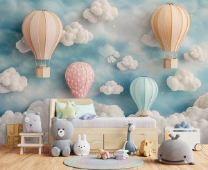 Fototapeta Na Flizelinie Balony Chmury Dla Dzieci 368x254 2