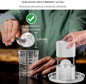 Prasa do kul lodowych 60mm aluminiowa z akcesoriami do drinków 7