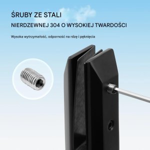 Uchwyty do szkła 10 szt. kwadratowe mocowanie 304 stal balkon taras 3