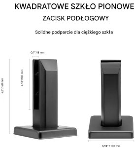 Uchwyty do szkła 10 szt. kwadratowe mocowanie 304 stal balkon taras 7