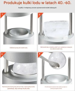 Prasa do kul lodowych metaliczna 53mm aluminiowa z akcesoriami do drinków 6