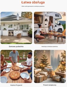 Piec do pizzy 30,5 cm pelletowy, stalowy, termometr  ogrodowy przenośny 7