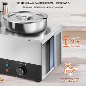 Podgrzewacz do zup 3x7,4L 1200W stal nierdzewna regulacja temp. do bufetu 3