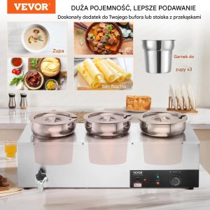 Podgrzewacz do zup 3x7,4L 1200W stal nierdzewna regulacja temp. do bufetu 5