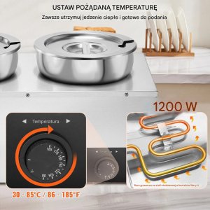 Podgrzewacz do zup 3x7,4L 1200W stal nierdzewna regulacja temp. do bufetu 6
