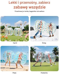 Piłka dmuchana 1,52m 0,8mm PVC Bumper Ball do zabawy ogrodowej kolorowa 3