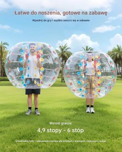 Piłka dmuchana 1,52m 0,8mm PVC Bumper Ball do zabawy ogrodowej kolorowa 4