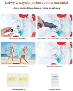 Piłka dmuchana 1,52m 0,8mm PVC Bumper Ball do zabawy ogrodowej kolorowa 7