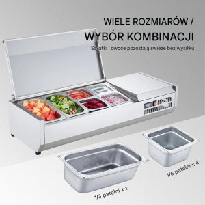Stacja chłodnicza do przypraw 140W, 6 pojemników, stal nierdzewna 7