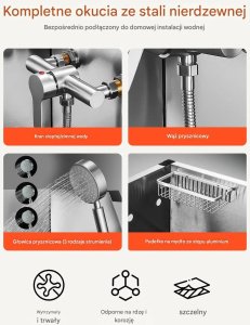 Wanna groomerska dla psa stalowa z prysznicem schodkami do kąpieli zwierząt 5