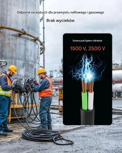 Roline Przewód elektryczny 6AWG 7,62m miedziany 16 mm kabel zasilający premium 4