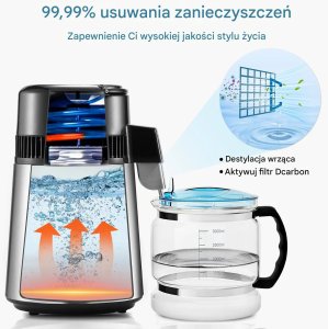 Destylator wody 4L stal nierdzewna z chłodzeniem  do domu i biura 3