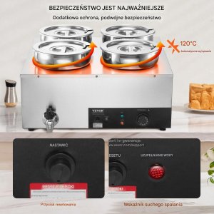 Podgrzewacz do zup 4x7,4L 1500W stal nierdzewna regulacja temp. do bufetu 3