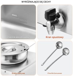 Podgrzewacz do zup 4x7,4L 1500W stal nierdzewna regulacja temp. do bufetu 5