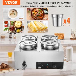 Podgrzewacz do zup 4x7,4L 1500W stal nierdzewna regulacja temp. do bufetu 6